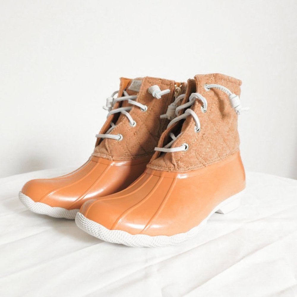 NWOT Sperry Brown Saltwater Solid Duck Boot Size 7.5
